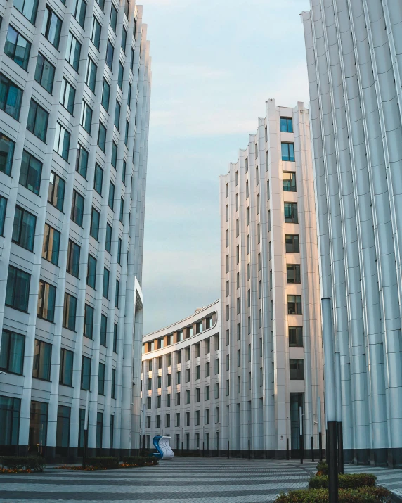 a couple of very tall building next to each other