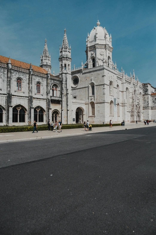 an old building with many arches and towers