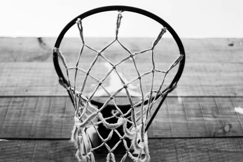 a close - up view of the basket on a basketball