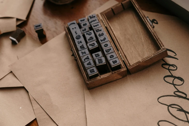 a typewriter sitting on top of an envelope