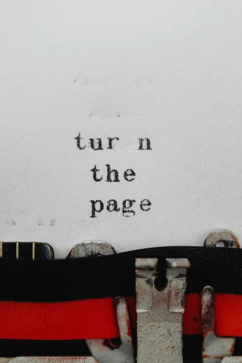 the word turn in the page written on a typewriter