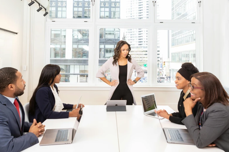 an image of a businesswoman in the meeting