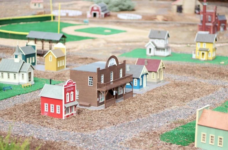 an assortment of model houses and streets in various sizes