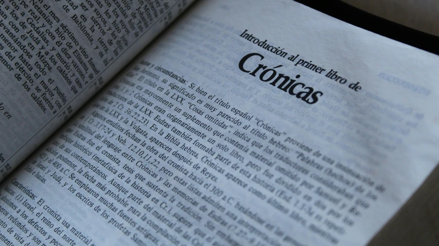 a black and white po of a book with a spanish text written on it