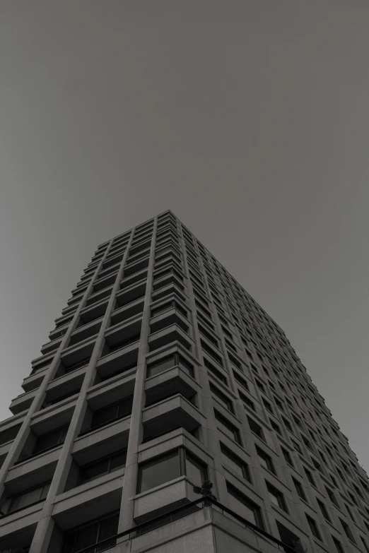 an upward view of a tall building