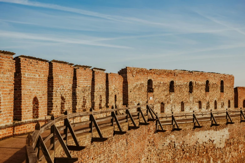 an old castle brick structure that has been cleaned and repaired