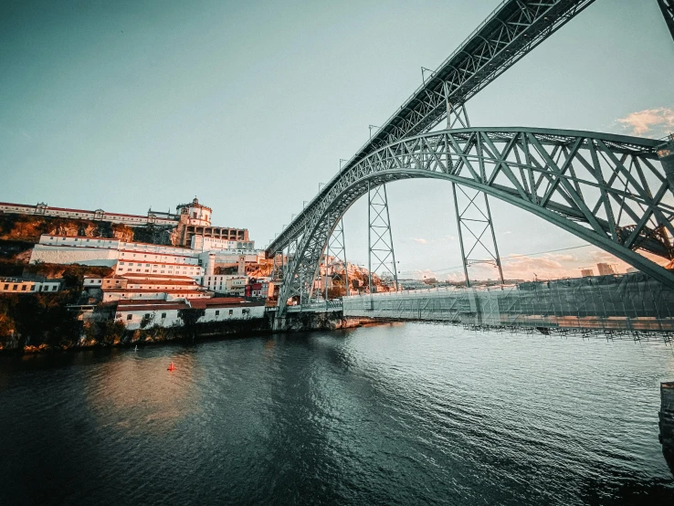 the bridge is going over the water