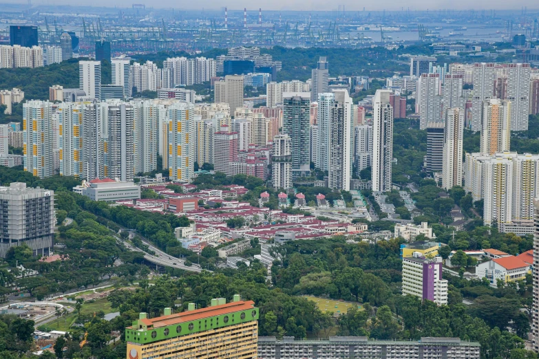 some very tall buildings that are near one another