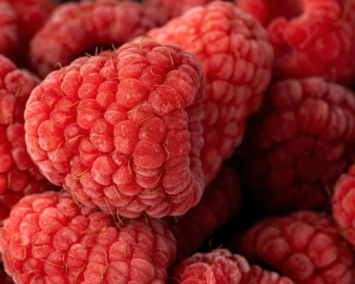 a close up of very bright pink fruit