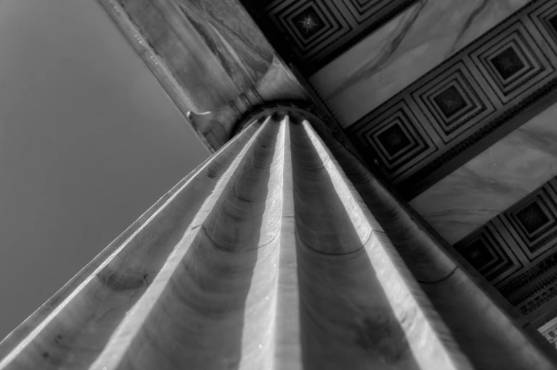 the inside of a tall tower with intricate designs