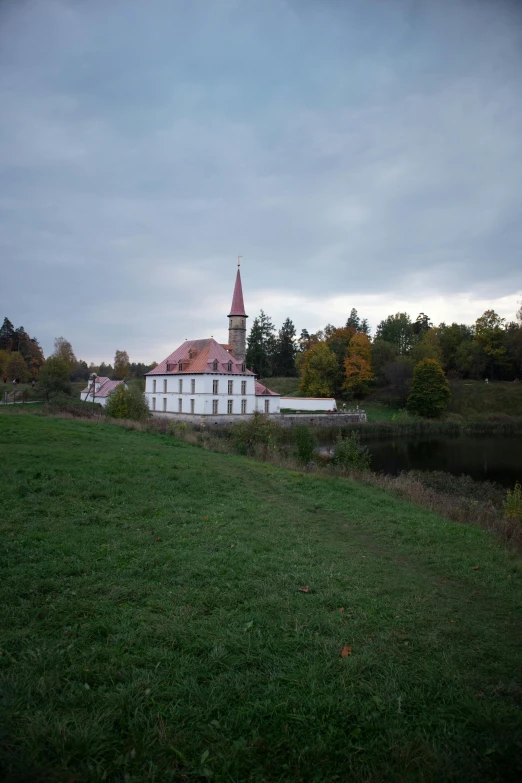 this po is very idyllic about a church on the edge of the land