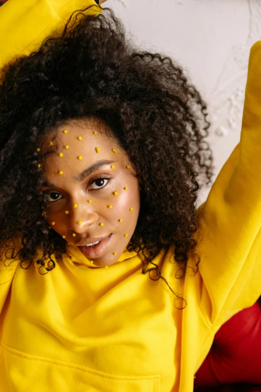 a person with freckles on their face and hair