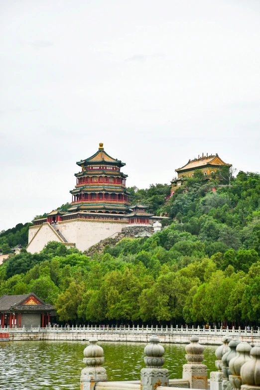 the oriental building on the top of a hill