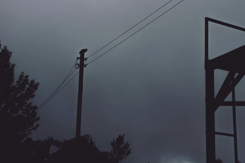 a view of a power line from the corner