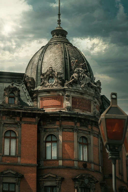 an old building with a very tall top