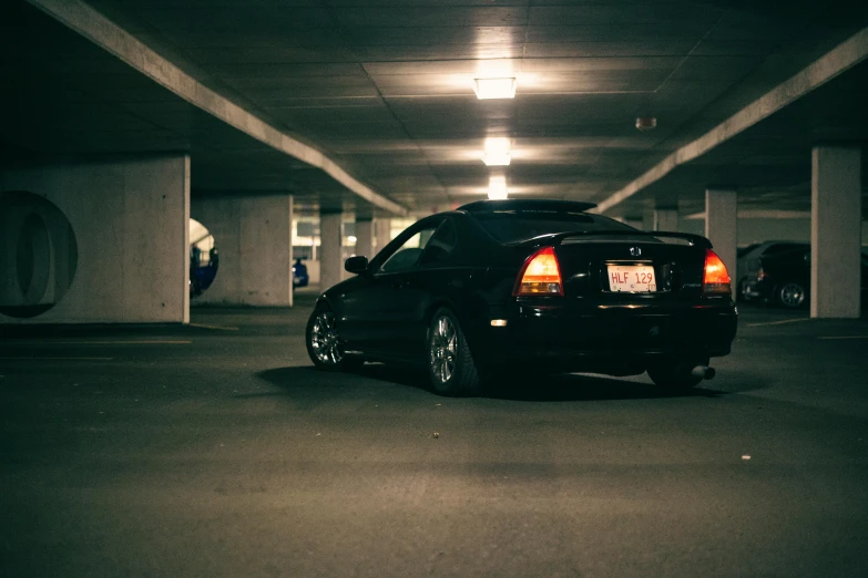 an empty parking garage with no vehicles