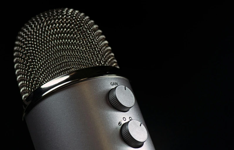 an image of a microphone that is looking straight ahead