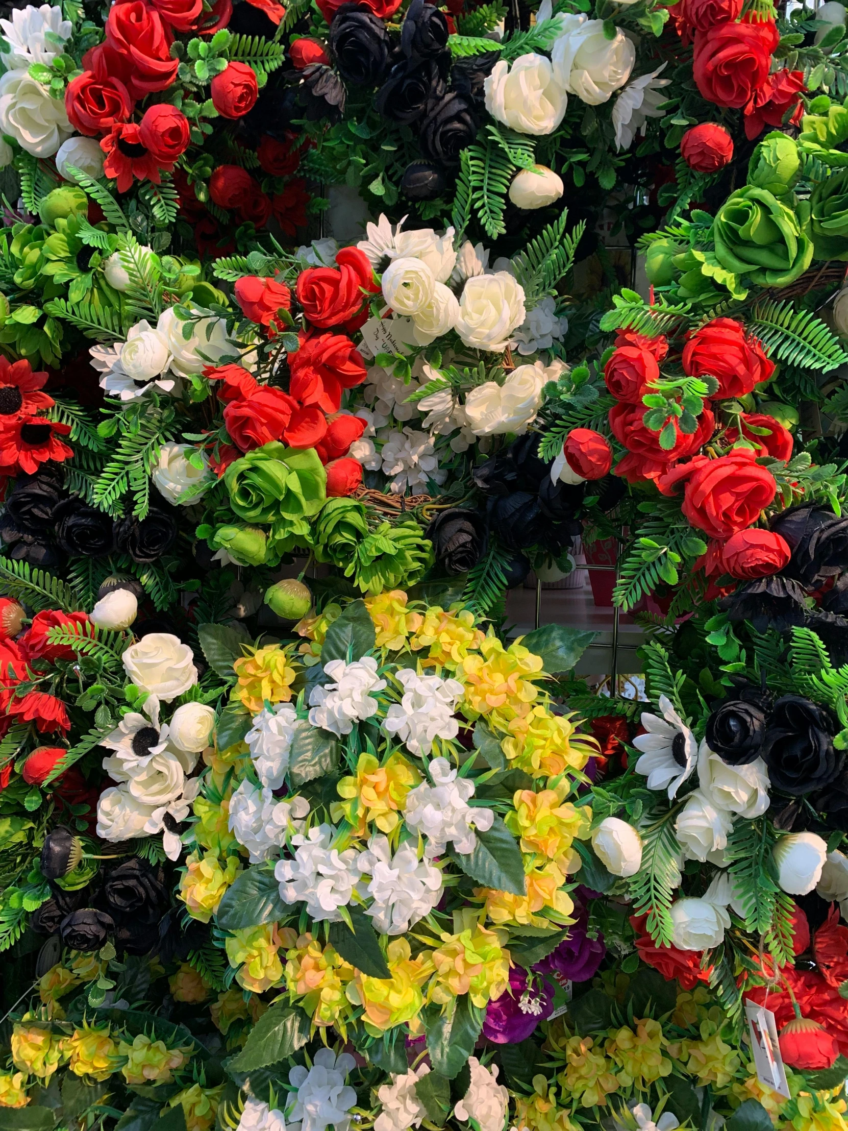 the colorful arrangement of flowers has been displayed