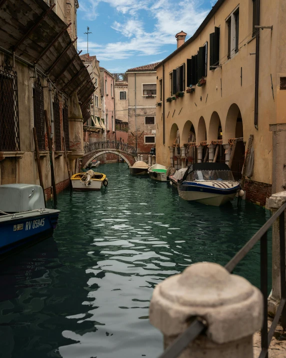 a body of water with small boats in it