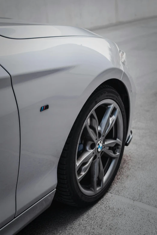 the wheel and tire rims of a modern bmw car