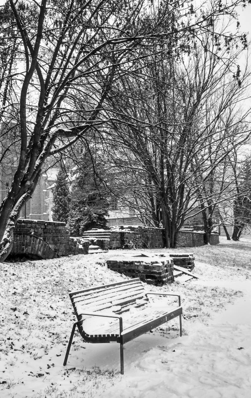 an image of a snow covered park setting