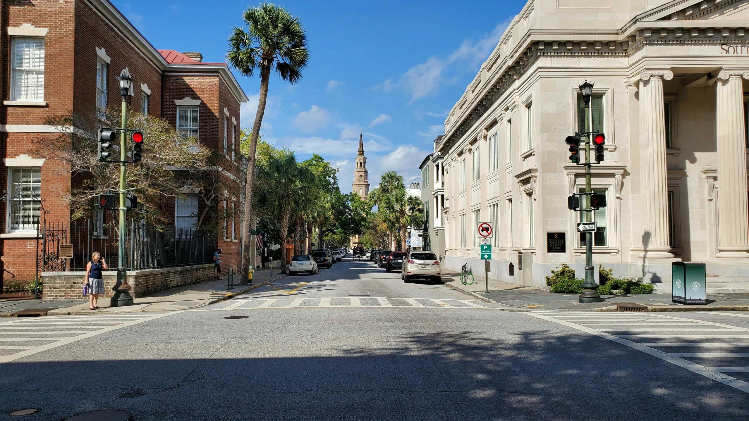 the view of an old town street in the day