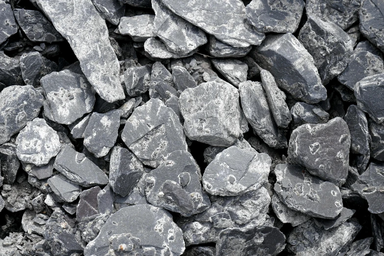a pile of black coal or rock or dirt