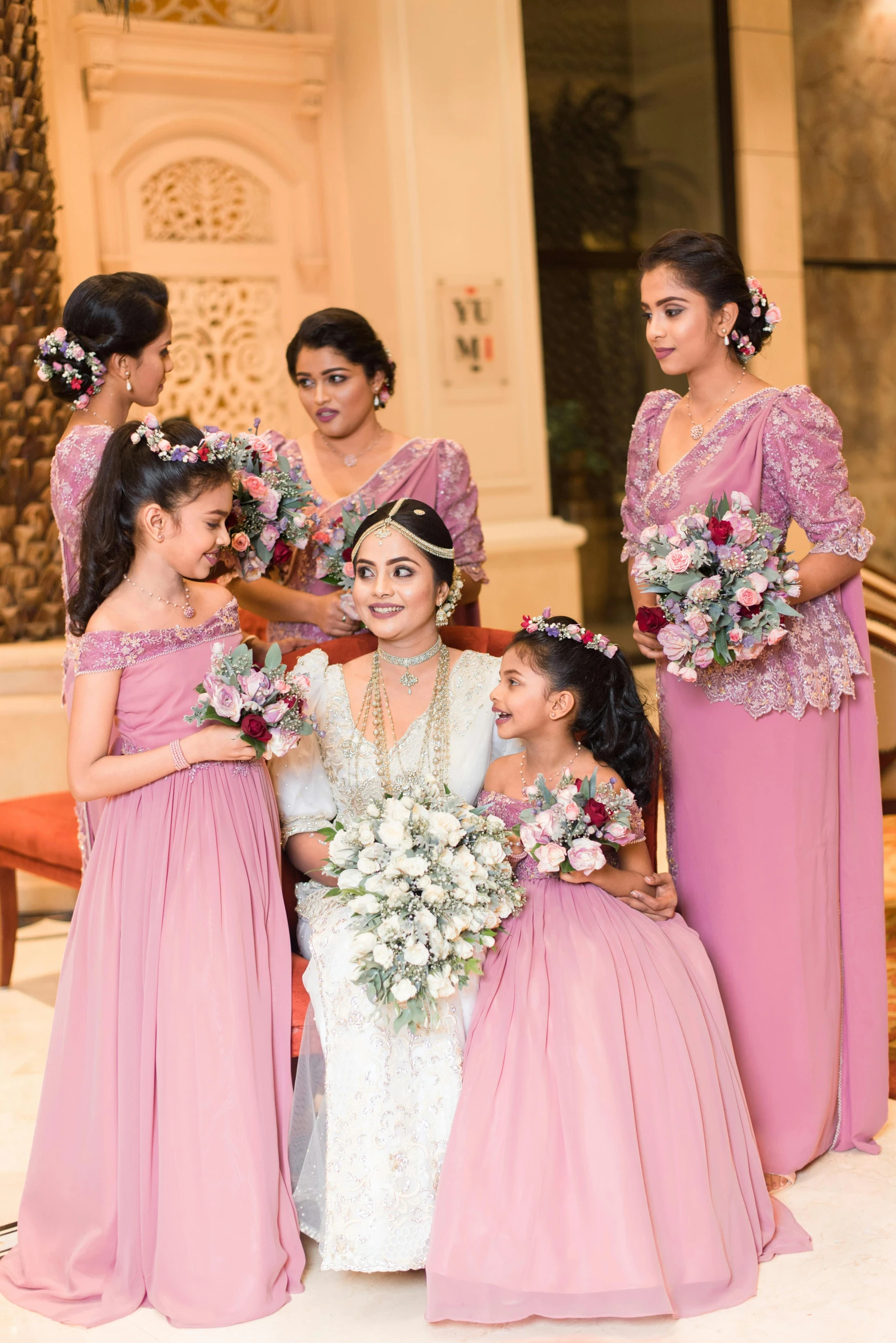 a group of bridesmaids at a wedding