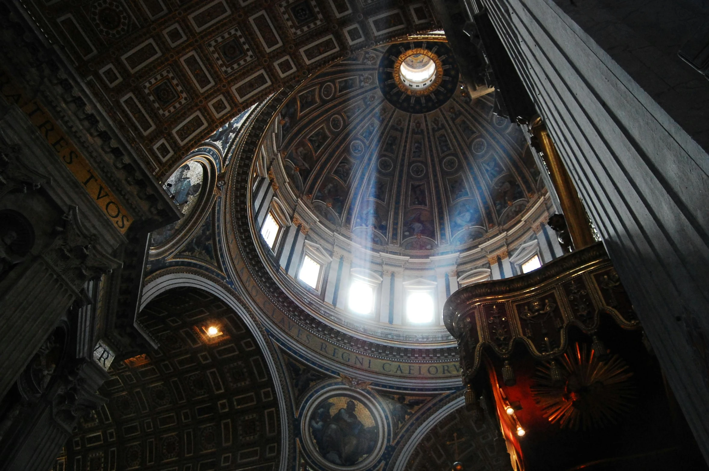 the sunlight streaming through the windows into a cathedral