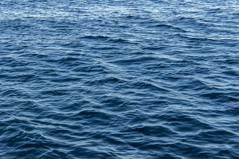 waves of dark blue color can be seen on the water