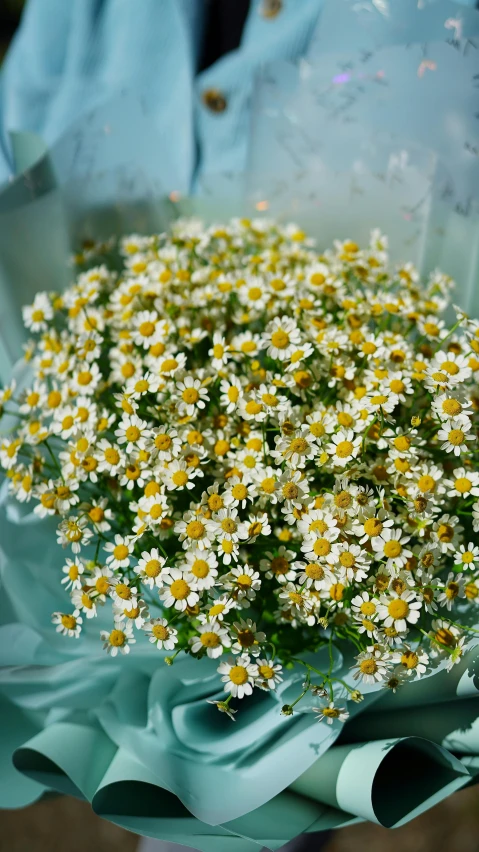 a vase with yellow daisies on the bottom