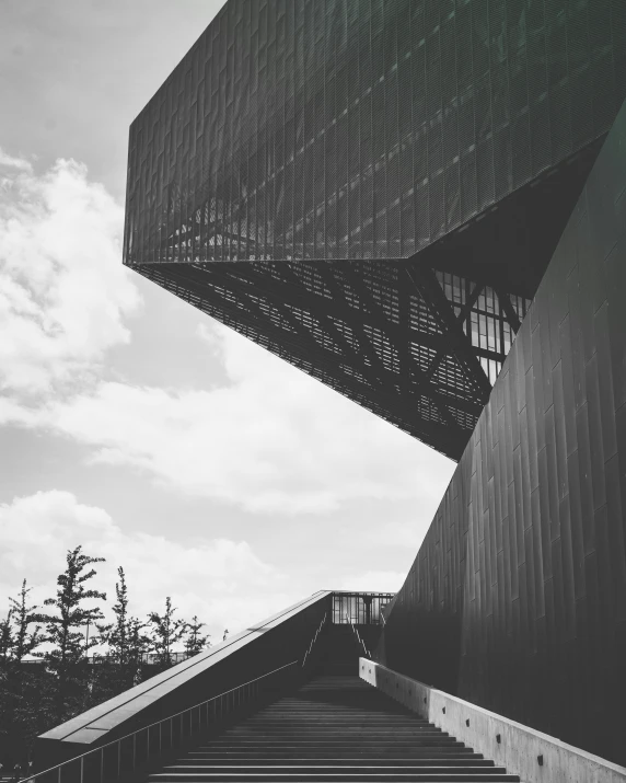 a building with stairs leading up to it