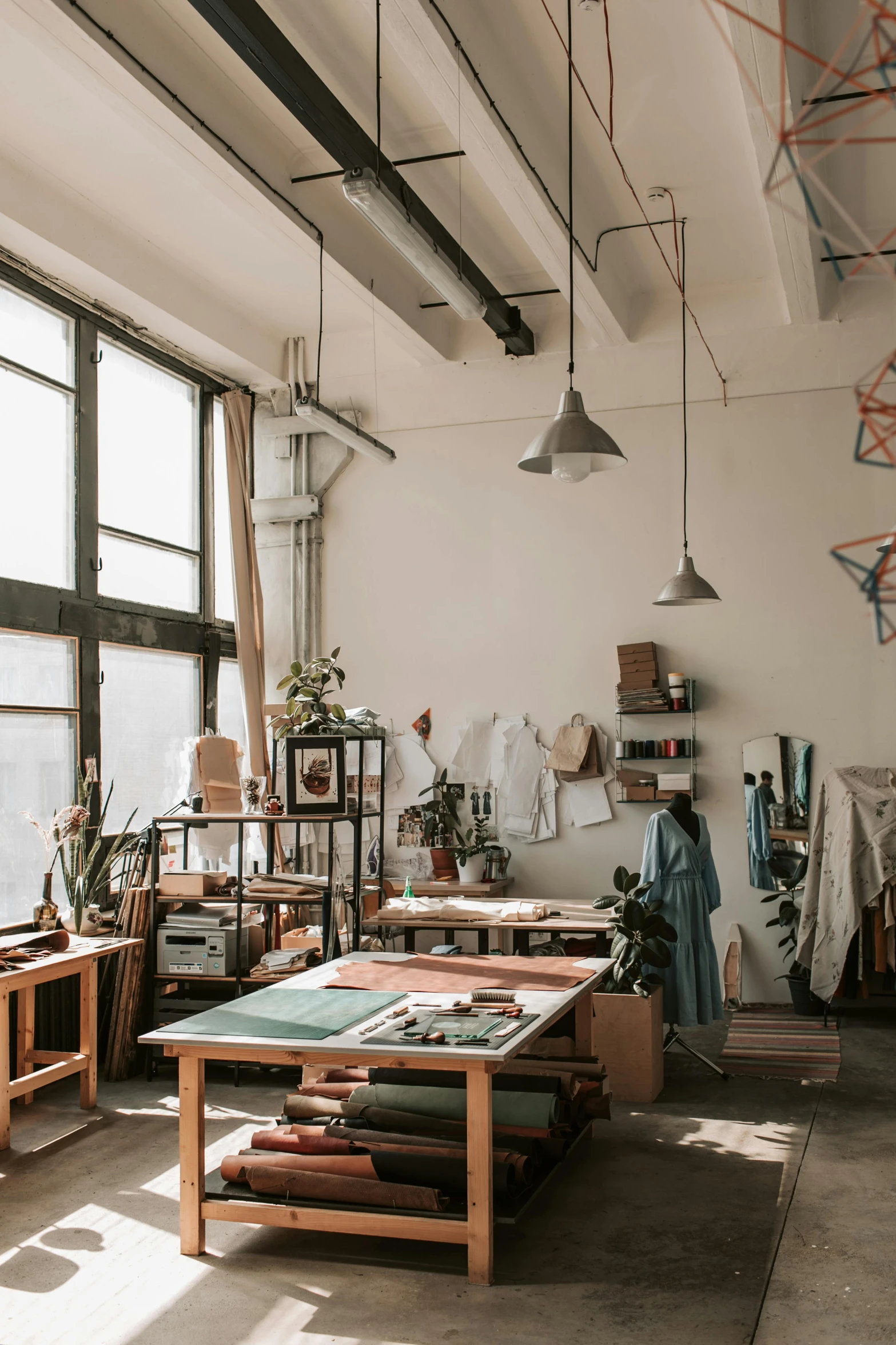 a room filled with lots of wooden furniture