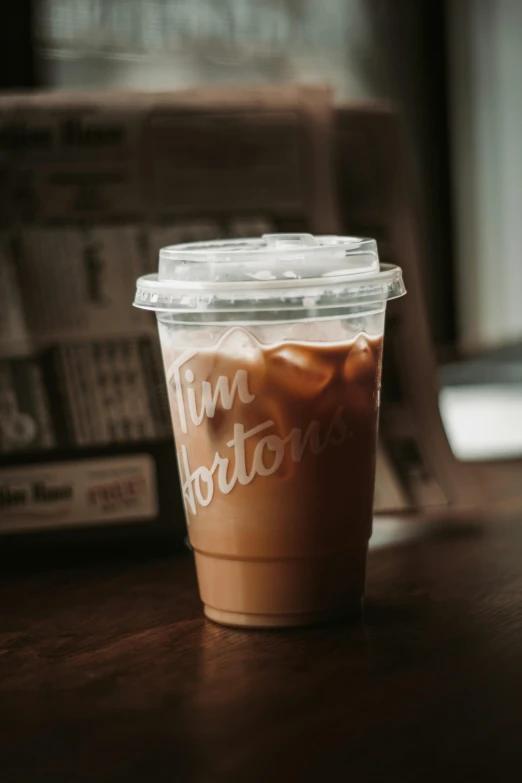 iced coffee in a paper cup that says i'm loose  drinks