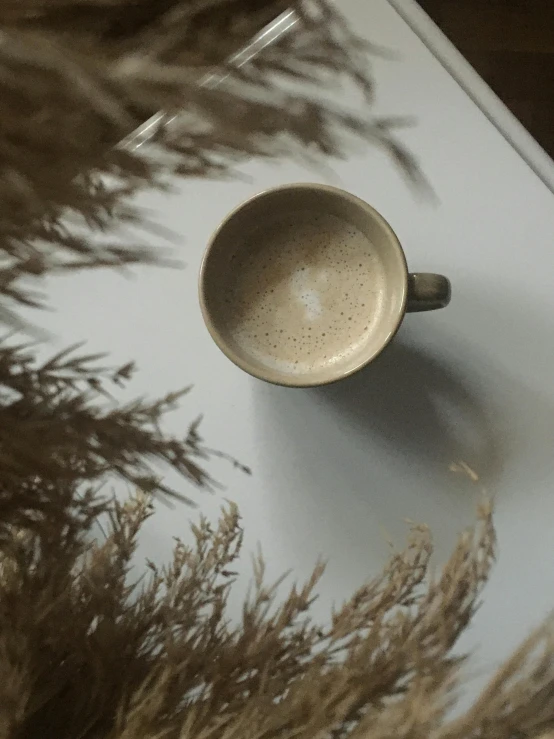 a coffee cup is shown on top of the table