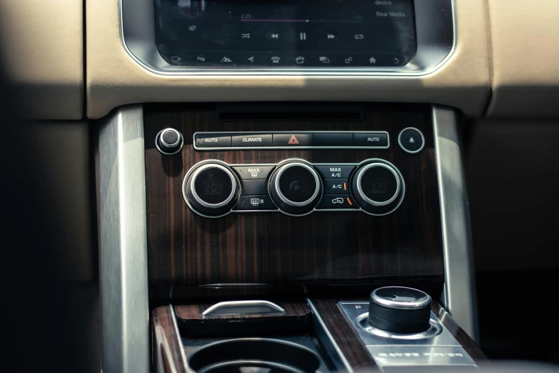 a radio and speakers inside of a car