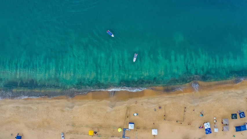 aerial s of several beached and swimming equipment