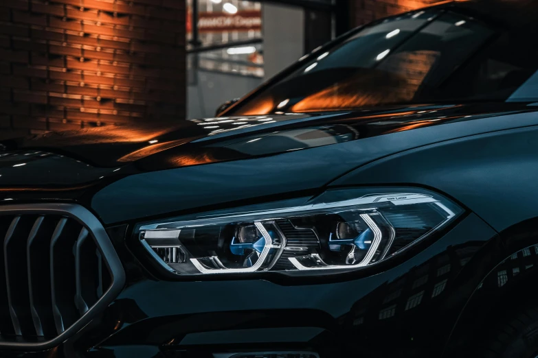 the front lights on an upcoming bmw suv