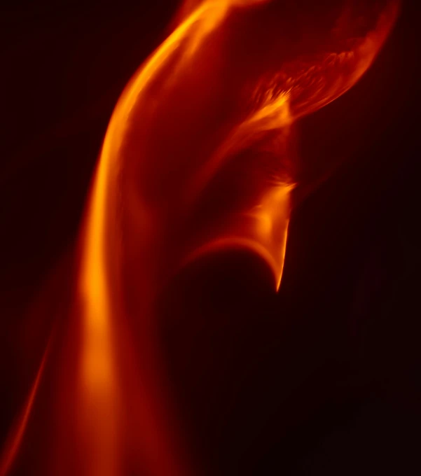 there are orange colored fire with waves