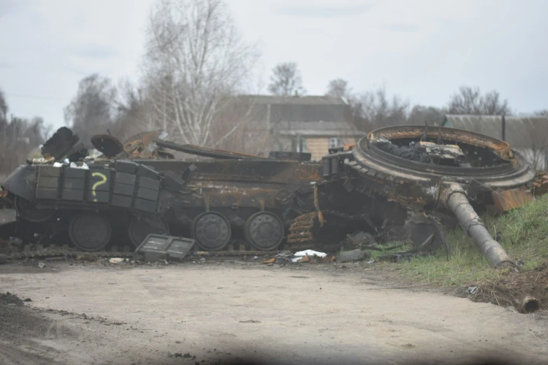 an old tractor has been broken down on a farm