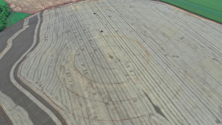 an aerial view of a field from above