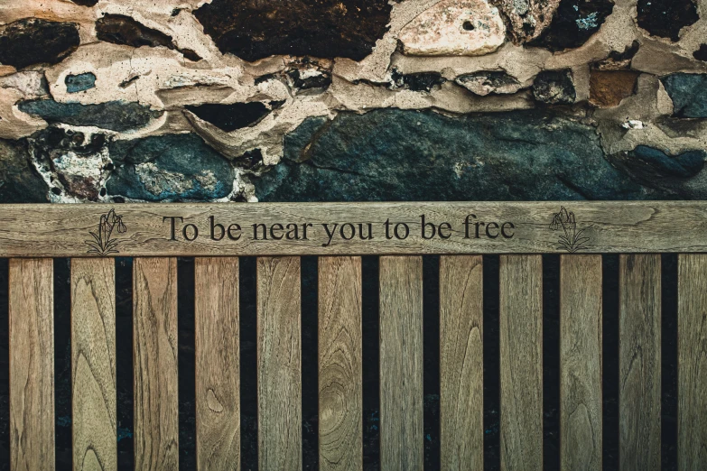 a bench with the words to be near you be nice engraved on it