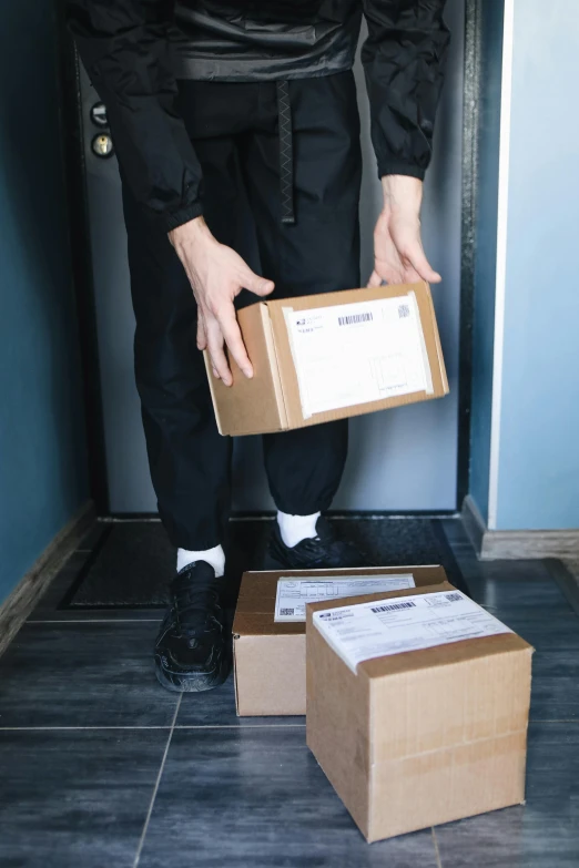 a person is holding a box and a box