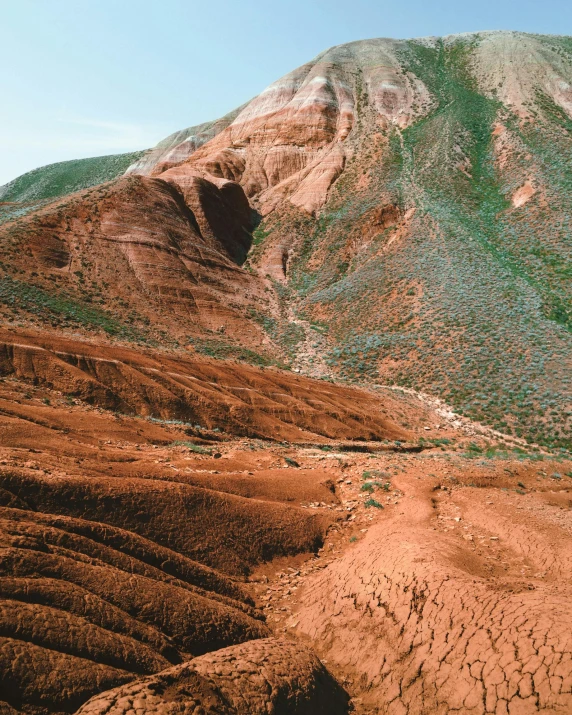 a mountain has a few scrubby slopes