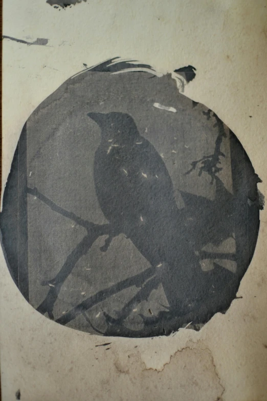 a bird on top of a round white plate