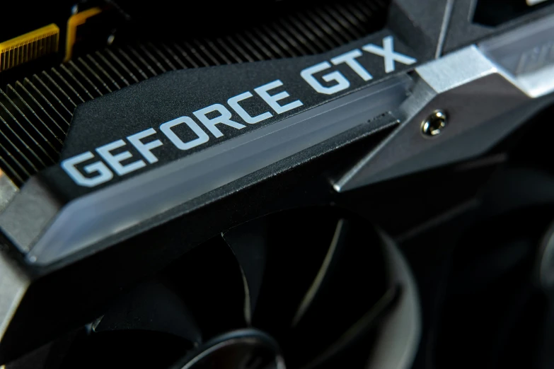 a graphics card is displayed in the front