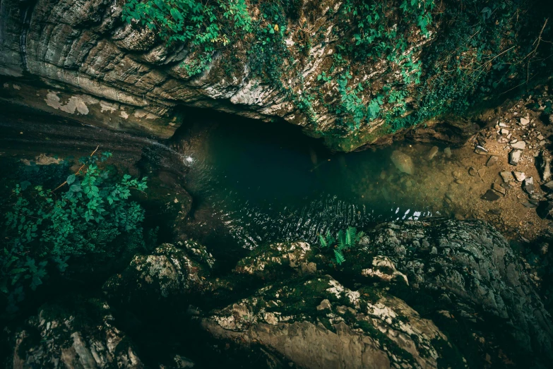 view from above looking down into a large hole