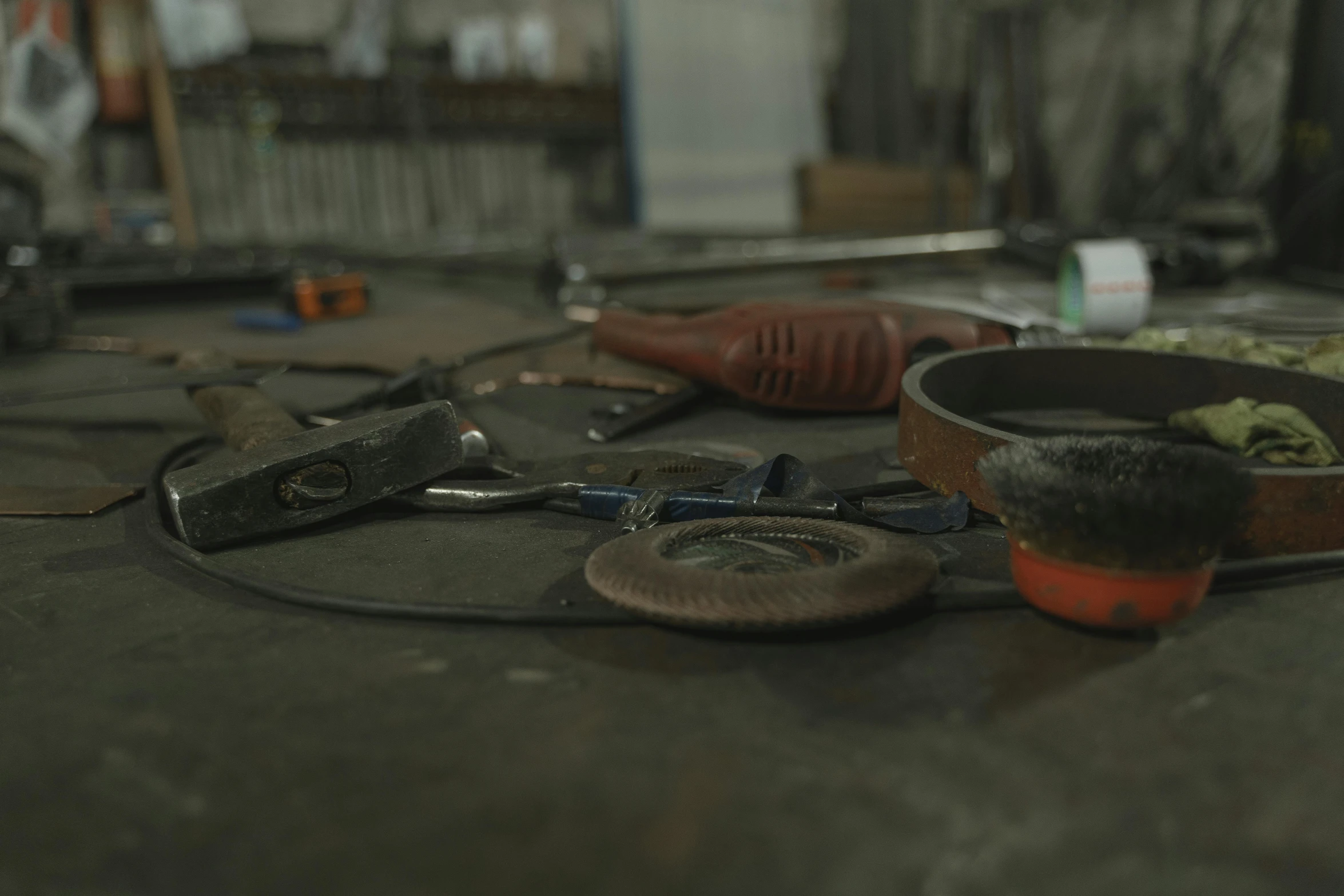 different tools and materials that is sitting on the floor