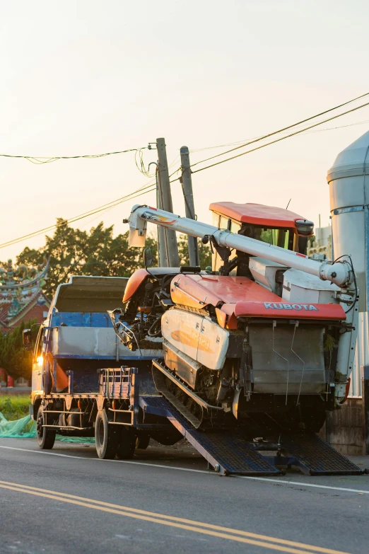 a truck sits in the middle of the road after its accident