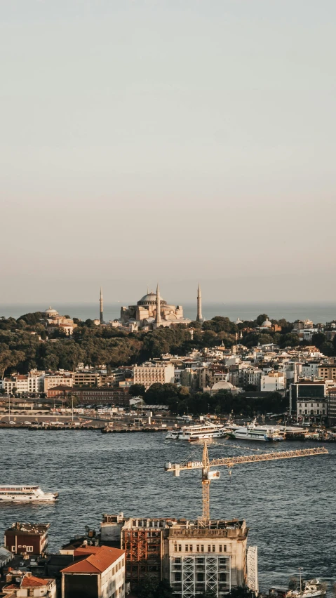 the ocean in a city is shown with water